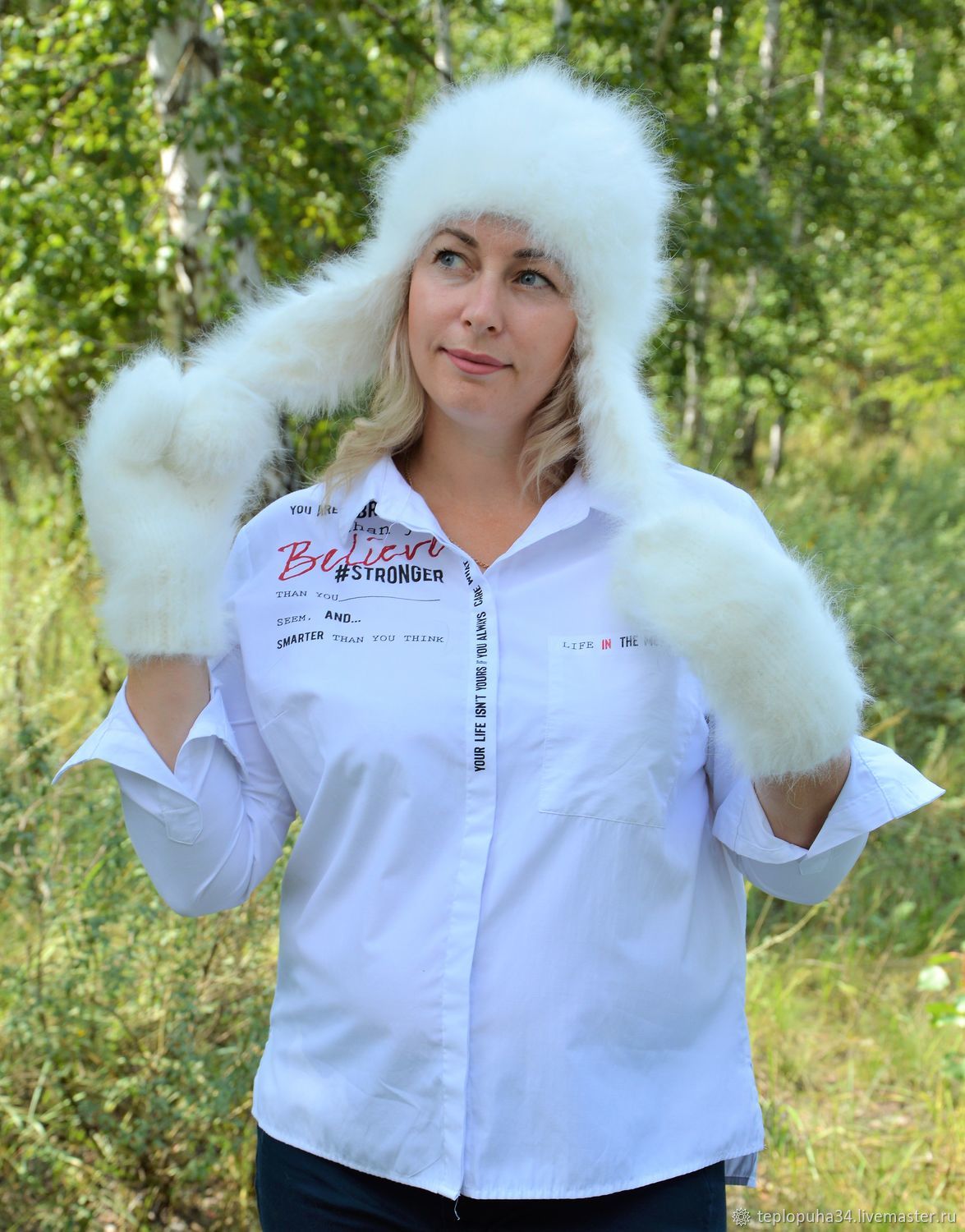 Hat with ear-flaps from fur of rabbit, Hat with ear flaps, Urjupinsk,  Фото №1