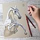 Картина лошадь пастелью Белый лебедь, Картины, Йошкар-Ола,  Фото №1