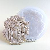Материалы для творчества handmade. Livemaster - original item Silicone mold 6,5 x 6,5 cm Girl in a cap Silicone mold. Handmade.