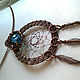 Order Copper wire wrapped dreamcatcher pendant "Sparkling turquoise", copper. IVA rainbow art. Livemaster. . Pendants Фото №3