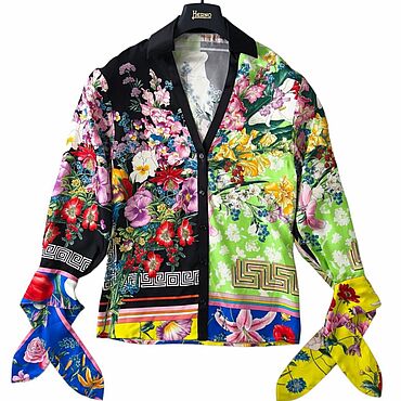 Винтаж ручной работы. Ярмарка Мастеров - ручная работа Винтаж: Versace шикарная винтажная шелковая рубашка ( товар в России ). Handmade.