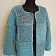 Knitted turquoise coat ' Favorite turquoise'. Coats. vyazanaya6tu4ka. Online shopping on My Livemaster.  Фото №2