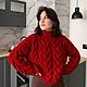 Order Jerseys: Red Sweater Jumper Female Hearts buy. Kardigan sviter - женский вязаный свитер кардиган оверсайз. Livemaster. . Sweaters Фото №3