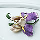 Miniature iris leather brooch. Decoration leather. Brooches. lanssveta. My Livemaster. Фото №6