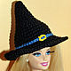 Witch hat for Barbie. Halloween. Pointy hat. Clothes for dolls. Knitted toys & Wood products. My Livemaster. Фото №4