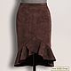 Gode skirt made of genuine suede/leather (any color), Skirts, Podolsk,  Фото №1