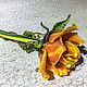Желтая роза из цветного стекла. MD-ROZE-M-O-15. Цветы. ArtStudio MalinoDesign. Интернет-магазин Ярмарка Мастеров.  Фото №2