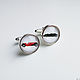 Cufflinks silver-plated Red-and-black retro cars (large). Cuff Links. Linda (LKdesign). Online shopping on My Livemaster.  Фото №2