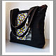 Сумка из драпа style - ручная вышивка, черная, Классическая сумка, Рязань,  Фото №1