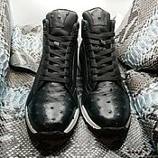 Обувь ручной работы handmade. Livemaster - original item Sneakers made of genuine ostrich leather and genuine calfskin. Handmade.