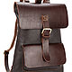 Leather backpack 'Gray' (dark brown). Backpacks. Russian leather Guild. My Livemaster. Фото №6