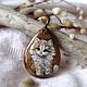 Pendant with painted stone 'Kitty' Lacquer miniature. Pendants. Picture&miniature lacquer painting. My Livemaster. Фото №4