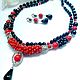 Necklace and earrings with coral and black agate, Necklace, Moscow,  Фото №1