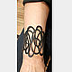 women's bracelet. Leather bracelet.,, Openwork doodles'. Black. Cuff bracelet. wanna bracelet +. My Livemaster. Фото №4