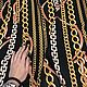 Плательная «Вертикальные цепи с оранжевой лентой на чёрном». Ткани. Итальянские ткани 'Премьера'. Ярмарка Мастеров.  Фото №5