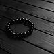 Bracelet of black agate 'Eclipse' 10 mm, Bead bracelet, Tambov,  Фото №1