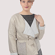 Одежда handmade. Livemaster - original item Light grey short demi season jacket with Alpaca. Handmade.