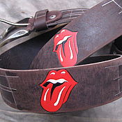 Аксессуары handmade. Livemaster - original item ROLLING STONES leather strap. Handmade.