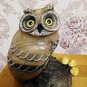 Для дома и интерьера handmade. Livemaster - original item Sculpture of an owl made of natural Ural ornamental stone Calcite.. Handmade.