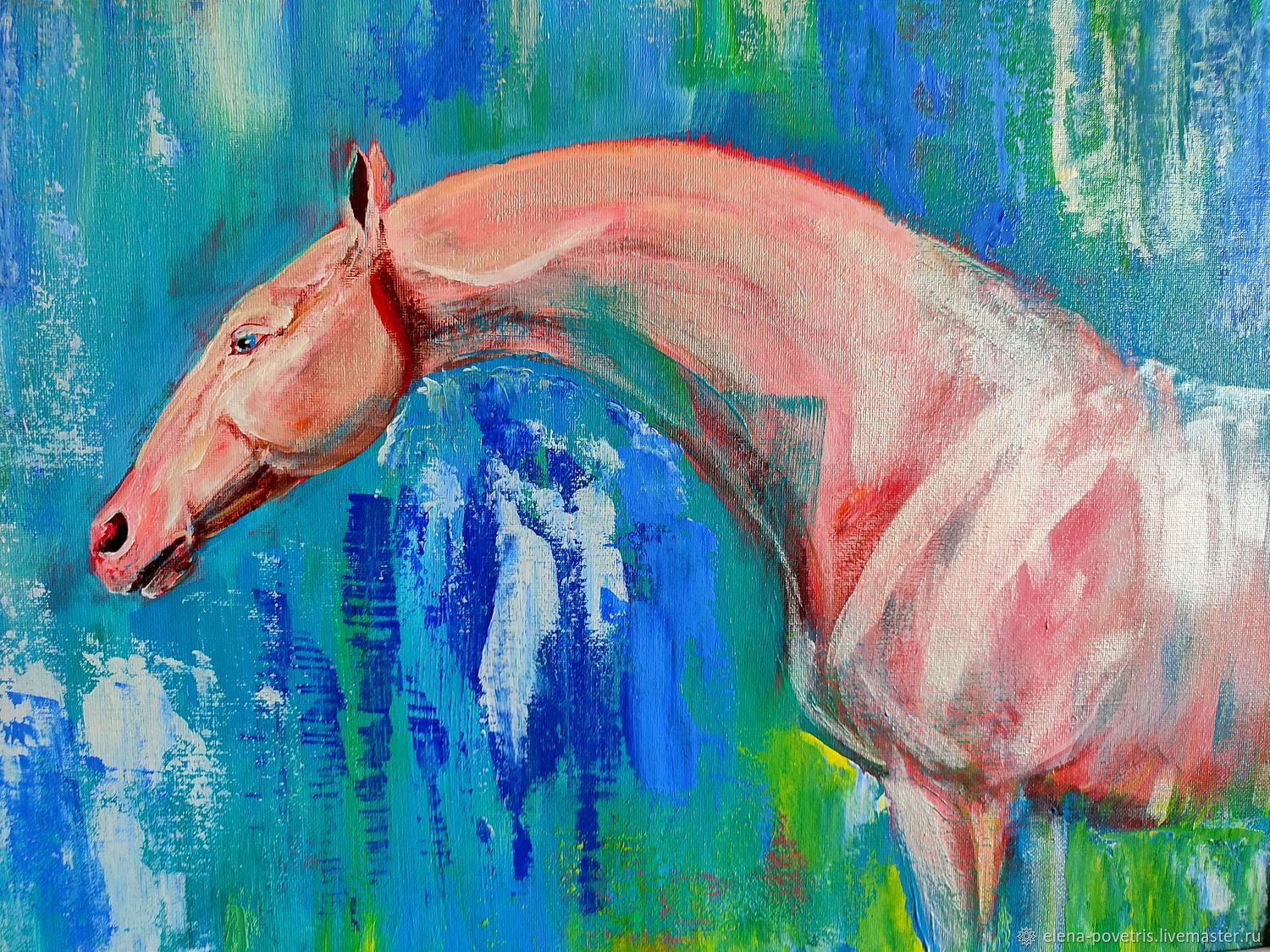 Розовый конь песни. Картина конь. Картина лошади. Розовый конь картина. Авторские картины лошади.