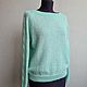 Mint-colored blouse. Sweater Jackets. Knitted with love. Online shopping on My Livemaster.  Фото №2