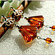 Earrings 'Flowers' amber silver plated. Earrings. Frollena II. Natural Baltic amber. My Livemaster. Фото №6