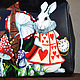 Hand painted Alice in Wonderland doctor bag. March Rabbit art. Valise. InGAartWork. Online shopping on My Livemaster.  Фото №2