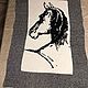 Order Knitted plaid 'Horse' knitting tattoo style black and white. Petelka. Livemaster. . Blankets Фото №3