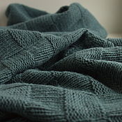 Аксессуары handmade. Livemaster - original item Scarf blue knitted soft, lamb Merino wool with cotton, shawl. Handmade.