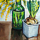 Painting Mimosa and hyacinth 'Spring has come' Oil 21. Pictures. matryoshka (azaart). My Livemaster. Фото №4
