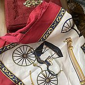 Винтаж handmade. Livemaster - original item A carriage, a carriage for me! Silk scarf. France. Handmade.