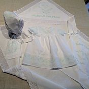 Косынка с вышивкой "Ангел - хранитель" для  крестной мамы или мамы