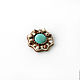 Order Brooch-the order of 'Turquoise and chocolate'. PatinaBeadJewellery. Livemaster. . Brooches Фото №3