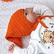Un regalo a un recién nacido: Gorro elfo de punto naranja, Gift for newborn, Cheboksary,  Фото №1