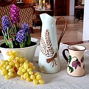 Винтаж: Старинная чашка с ручной росписью