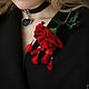 Brooch of the skin rose under the rain. Decoration leather. Brooches. lanssveta. My Livemaster. Фото №5