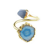 Украшения handmade. Livemaster - original item Sapphire and Quartz ring, sapphire ring, delicate ring. Handmade.