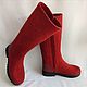 Felted boots with zipper and leather heel h 36-40, High Boots, Tomsk,  Фото №1