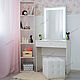 Туалетный стол "Стандарт" с гримёрным LED зеркалом, белый, Столы, Москва,  Фото №1