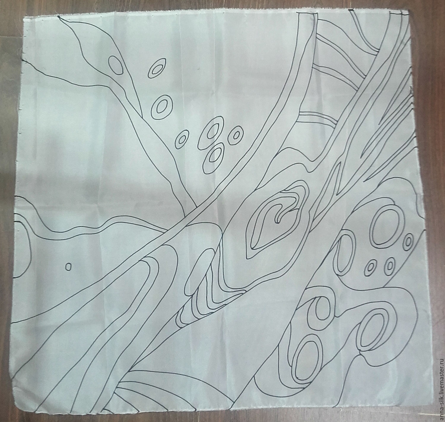 Калька росписи по ткани для платка