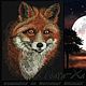 in the night... Fox, Embroidery tools, Solikamsk,  Фото №1