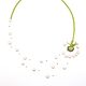 Necklace leather and pearl 'Summer. The wind. Dandelions', Necklace, Moscow,  Фото №1