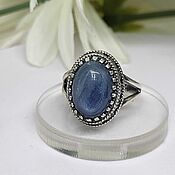 Украшения handmade. Livemaster - original item Blue Lake ring with natural kyanite, silvering. Handmade.