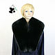 Fur detachable collar boa Fox fur. Black, Collars, Ekaterinburg,  Фото №1