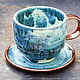 Чайная пара (чашка+блюдце) Керамика, золото, Чайные пары, Киев,  Фото №1
