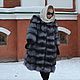 Fur coat black Fox.Sleeve 7/8. the transverse layout. Fur Coats. Zimma. My Livemaster. Фото №4