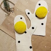 Аксессуары handmade. Livemaster - original item Felted mittens. Handmade.
