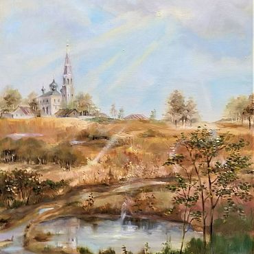 Картины и панно ручной работы. Ярмарка Мастеров - ручная работа Картина "Пробивающиеся лучи". Handmade.
