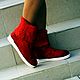 Order Felted boots, available in size 37-38.Red boots-chuni. валенки Vladimirova Oksana. Livemaster. . High Boots Фото №3