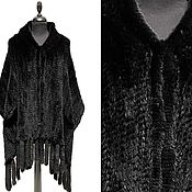 Аксессуары handmade. Livemaster - original item Classic knitted mink stole black. Handmade.